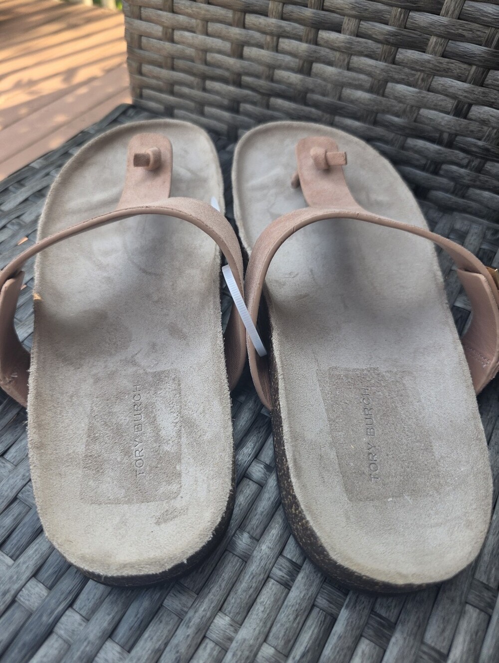 Tory Burch Leather Mellow Thong Sandal Pink Women US Size 10 - Picture 5 of 6